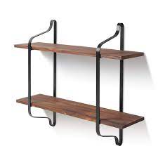 Rangement Et Organisation 2 Niveaux Lourd Devoir Etagere Flottantes De Rangement En Bois Mural Estink Etagere Murale Bois Et Metal Noir Industrielle Vintage Cuisine Maison Lemoncitylive Com