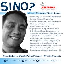 SINO SI JUAN ALEXANDER “BOB” REYES? Si Bob Reyes ay hinuli ng limang  nakasibilyan na kalalakihan noong ikalawa ng Hunyo, taong 2018, alas-tres  ng hapon sa Barangay San Antonio, Quezon City. Isinakay