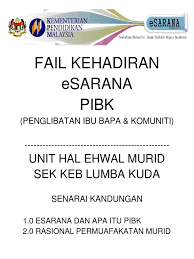 Peranan ibubapa masa hadapan pada masa depan, ibu bapa dijangka akan terlibat dengan guru secara lebih dekat bagi meningkatkan prestasi anak mereka. Fail E Sarana 2019