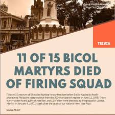 It was also the day when the philippine flag was first shown and waved, and the marcha nacional filipina. 15 Martyrs Of Bicol The Philippines Today