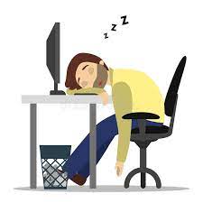 El dormir en el trabajo ilustración del vector. Ilustración de agotado -  103261735