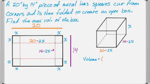Volume Of A Folded Box Problem Youtube