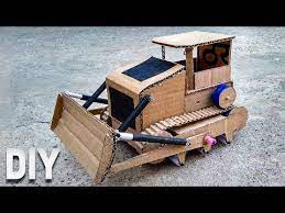 Coolest Cardboard Jcb Tractor Bulldozer From Cardboard Very Easy The Diy Channel Youtube In 2021 Diy Cardboard Crafts