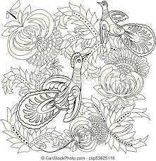 Our pillows are digitally printed on textured linen. Tropical Wild Birds And Flowers Coloring Book For Adult And Older Children Coloring Page Outline Vector Illustration Canstock