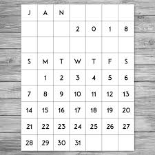 2018 2019 Printable Minimalist Monthly Calendar Desk Calendar Wall Calendar Calendar Template Calendar D Calendar Template Calendar Download Desk Calendars