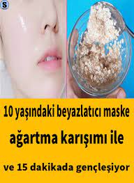 10 yasinda beyazlatici ve genclestirici karisim iceren 15 dakika sureyle beyazlatici maske maskeler yaya