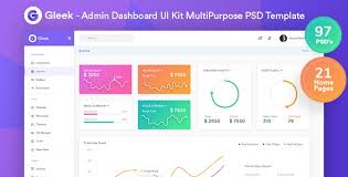 Table of contents ui kits for custom dashboard ui design awesome examples of dashboard design adding a responsive design to a dashboard allows the user to decide which data they want to. Gleek Admin Dashboard Ui Kit Multipurpose Psd Template By Digitalheaps