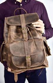 Premium Large Leather Backpack Men Backpack Travel Backpack Etsy Leather Backpack For Men Leather Leather Backpack