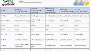 Kids At Home Summer Camp Schedule Printable Template A Pretty House Rocks Home Decorating Blo Kids Schedule Summer Camps For Kids Kids Writing Activities