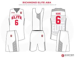 Basketball Jersey Design Black And Yellow Elite Richmond Elite Aba White Grey And Red Basketball Uniforms Jersey And Shorts Basketball Uniforms Design Custom Basketball Uniforms Basketball Uniforms