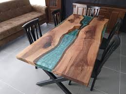 Epoxy Table Decor River Dining Table Office Desk Live Edge Etsy In 2020 Live Edge Dining Table Dining Table Walnut Wood
