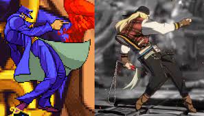 Fun fact: Axl's timestop pose references Jotaro's tandem pose in Jojoban! :  rGuiltygear