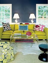 Lime Green Sofa Dark Navy Walls Ghost Coffee Table This Has My Friends Name All Over It Colourful Living Room Living Room Colors Room Colors