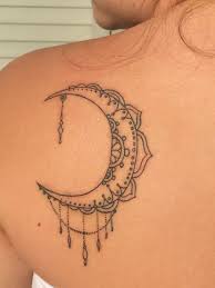 Mehndi And Mandala Inspired Crescent Moon Tattoo Piece Tattoos Matching Tattoos Tattoos For Daughters