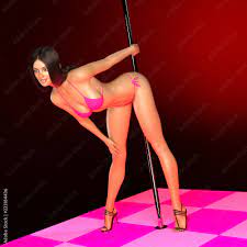3D Stripper Pole Dancer Иллюстрация Stock | Adobe Stock