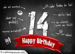 Komplimente Geburtstagskarte Zum 14 Geburtstag Happy Birthday Geburtstagsspruche Welt