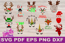 Download Svg Christmas Bundle Christmas Svg Bundle Files For Cricut Or Silhouette Featuring Plaid Reindeer Unicorns Santa Goat And Snowman By Sparkle Vinyl Designs Thehungryjpeg Com