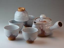 Antique late 19th century japanese tea sets. Japanese Tea Pot Cups Set Hagi Ware Wide White Glaze Pottery Tea Strainer 700ml Tablinstore