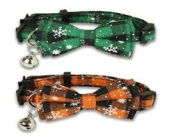 This collar pattern involves simple stitches and you'll have it done and ready for kitty to wear in no time! Pohshido 2 Pack Christmas Cat Collar With Movable Bowtie Holiday Cat Bowtie Plaid Patterns Breakaway Buckle Safety Kitty