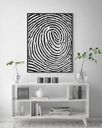 Fingerprint Print Black And White Wall Art Abstract Wall Etsy Minimalist Wall Decor Modern Wall Decor White Wall Art