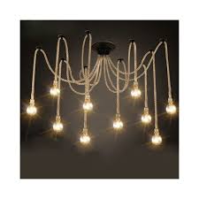 Wewoo Suspension Luminaire Lustre Lampe Suspendue 2m Bureau Vetements Magasin Restaurant Retro Fer Forge Araignee Ficelle Sans Source De Lumiere 10 Tetes Plafonniers Rue Du Commerce