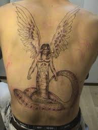 Homme serpent ailé (dos) - Mes tattoos