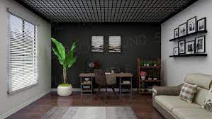Modern Stylish Home Office 4k Resolution 3840x2160px Instantly Download High Quality Virtual Backgrounds In 2021 Music Room Decor Office Background Aesthetic Room