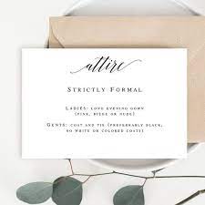 Attire Card Wedding Enclosure Card Template Wedding Invitation Enclosu Wedding Invitation Enclosure Cards Wedding Invitation Enclosures Wedding Enclosure Cards