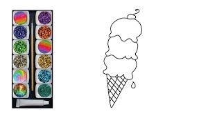 Glitter Ice Cream Coloring Pages Simli Dondurma Cizimi Cocuklar Icin Boyama Sayfasi Youtube
