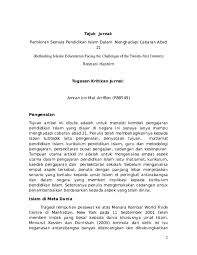 Doc Kritikan Jurnal Bahasa Inggeris Pemikiran Semula Pendidikan Islam Dalam Menghadapi Cabaran Abad 21 Rethinking Islamic Educationin Facing The Challenges Of The Twenty First Century Amran Mat Arriffen Academia Edu