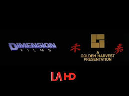 Then, when the logo is completed, the word extreme in a very grungy font zooms out very quickly and becomes sandwiched between dimension and films. Dimension Films Golden Harvest By Logo Archive