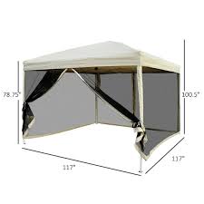 Maybe you would like to learn more about one of these? Outsunny 10 Foot Easy Pop Up Canopy Tent With Mesh Side Walls Overstock 18004805