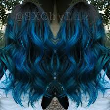 Blue Hair Ombre Balayage Highlights Long Hair Blueombrehair Blue Ombre Hair Hair Color Pastel Hair Styles
