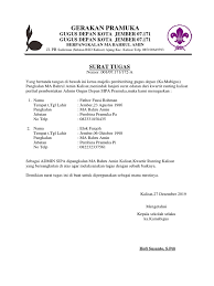 Syarat kekentuan lain selain memiliki kta, seorang pembina diwajibkan memiliki shb yaitu surat hak bina yang berlaku dalam jangka waktu tertentu. Surat Tugas Admin Gudep Maba