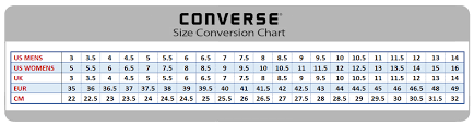 Chuck Taylor Size Chart