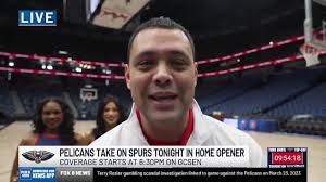 Ken Johnson and Alyssa Osterdock gives us an update at the start line after  the cannon fired