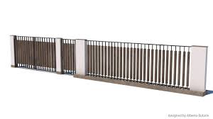 Modern Fence 3d Model Turbosquid 1249431 Modern Fence Modern Exterior Wall Design