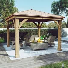 12 Ft B X 12 Ft D Patio Pavillon Aus Massivem Holz In 2020 Terrassen Gartenlaube Pavillon Ideen Hintergarten