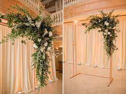 Copper Wedding Arch With Asymmetrical Floral Accent Wedding Arch Flowers Wedding Arch Arch Flowers
