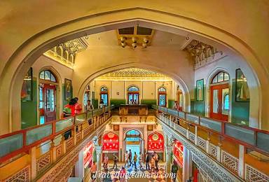 Albert Hall Museum's ornate indoor gallery., AI generated