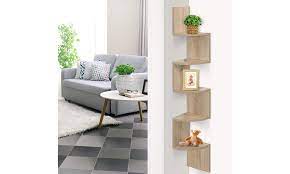 Check spelling or type a new query. Container Door Ltd Artiss 5 Tier Corner Wall Floating Shelf Oak 4