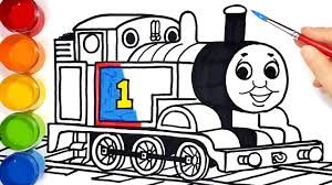 Thomas seen from the school. How To Draw Thomas Train Learn Colors Easy Drawing Painting Coloring Pages For Kids Tim Tim Tv Youtube