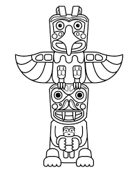 Free Printable Totem Pole Coloring Pages For Kids Totem Pole Art Native American Totem Native American Art