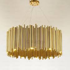Upscale Luxury Metal Gold Oval Pendant Ceiling Lights Chandelier Art Deco