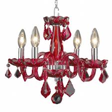 Picking the right size and type of recessed fixture covers just half of the decisions you need to make. W83100c16 Sb Clarion 4 Light Chrome Finish Strawberry Red Crystal Chandelier