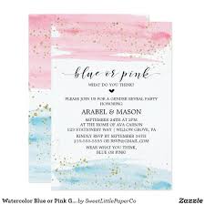 Watercolor Blue Or Pink Gender Reveal Party Invitation Zazzle Com Gender Reveal Invitations Gender Reveal Party Invitations Gender Reveal Invitations Template