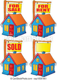 Find & download the most popular house for sale sign vectors on freepik free for commercial use high quality images made for creative projects. House For Sale Rent Or Sold Vector Image Of A House With A Sign That Is For Sale For Rent Sold Or Blank Canstock