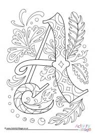 Wooden stamps monogram letters initials gothic alphabet illuminated letter vintage style postal decoration snail mail scrapbook journal gift. Illuminated Alphabet Colouring Pages