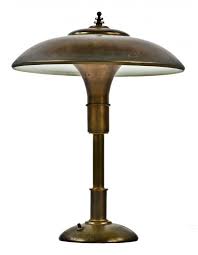 Gatsby table lamp tiffany glass 1930's art deco style brand new in box uk stock. C 1930 S American Depression Era Super Streamlined Art Deco Style All Original Guardsman Junior Spun Brass Table Or Desk Lamp With Original Normandy Bronze Finish