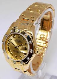 Rolex 29mm Pearlmaster 18k Yellow Gold Diamond Ladies Watch Box K 80318 Rolex Ladieswatches Watchesfo Womens Watches Luxury Rolex Luxury Watches For Men